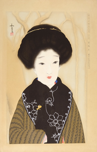 Hamada Josen “New Ukiyo-e Style Beauties / December, Clear Sky After Snow”