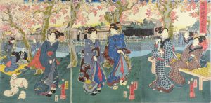 国芳「隅田堤櫻見物之図」