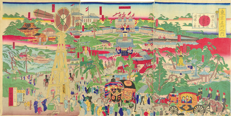 Kyosai “Famous places in Tokyo / The 1st National Industrial Exposition in Ueno”