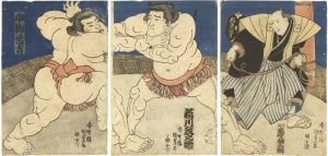 Kunisada I / Koyanagi Tsunekichi Wrestling with Inagawa Masanosuke [小柳常吉・稲川政之助取組図]