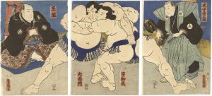 Toyokuni III / Shiranui Wrestling with Onaruto [不知火・大鳴門取組図]