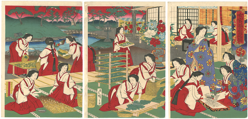 Hiroshige III “女官養蚕之図”