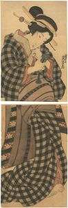 手鏡を見る美人（仮題）
