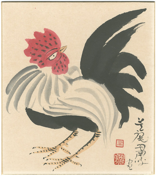 Shukusanpo “自筆画色紙　鶏”