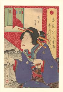 Kunichika / 36 Tokyo Restaurants / The Manrin-ro Restaurant in Shinagawa, with the Geisha [東京三十六会席 ■■河町 福■ - 品川丁 萬林]