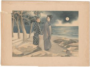 Miyagawa / 自筆画　月ら、母と子の逍遙