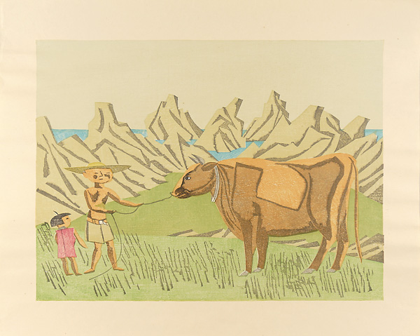 Maekawa Senpan “Red Cattle at Seashore”