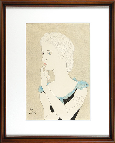 Fujita Tsuguharu (Leonard Foujita) “Woman in Blue Dress”