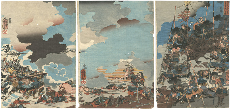Kuniyoshi “The Death of Yamamoto Kansuke at the Battle of Kawanakajima on the 4th Day of the 9th Month, 1561”