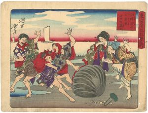 Famous Places and Humorous Images of Modern Life in Tokyo / Gathering Shells while Low Tide in Suzaki