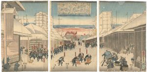 Sadahide / 47 Ronin on Ryogoku Bridge [義士両国橋引揚の図]
