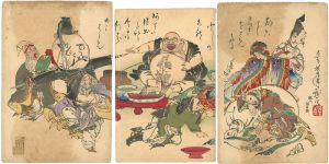 Yoshitoshi / 7 Lucky Gods [七福神酒宴之図]