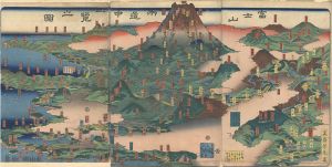 Yoshitora / Panoramic View of 2 Ways to Climb Mt. Fuj [富士山両道中一覧之図]