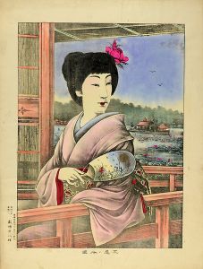 Yabusaki Yoshiiro / A Beautiful Lady at Shinobazu Pond [不忍ノ令嬢]