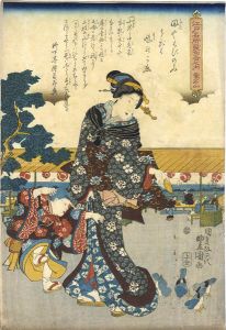 Toyokuni III / Famous Views of Edo Matched with Hokku Poems / Mt. Atago [江戸名所発句合之内　愛宕山]