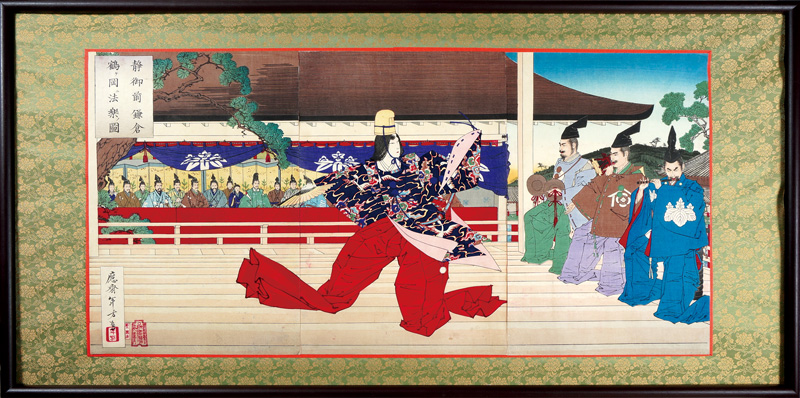 Yoshitoshi “Shizuka Gozen take pleasur of a pious life in Tsuruoka, Kamakura”