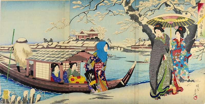 Chikanobu “Sumida River Bank in Snow”