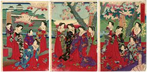 周延「吹上御庭釣橋ノ遠景」