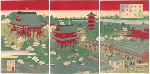 Nobuyasu / Famous places in Tokyo / The View of  Kinryuzan Senso-ji Temple [東京名所之内　金龍山浅草寺真景]