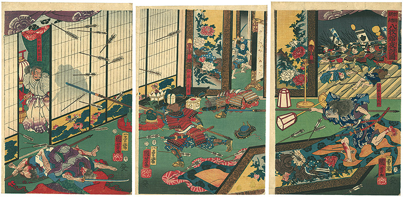 Kuniyoshi “頼朝旗起 八牧館夜討図”