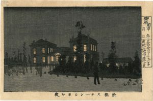 True Pictures of Famous Places of Tokyo / Night at Shinbashi Station