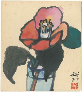 Terada Masaaki / 自筆画色紙　椿
