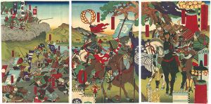 太閤記山崎合戦之図