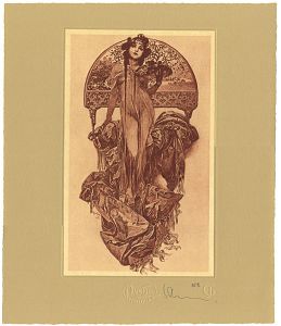アルフォンス・ミュシャ「Woman Carrying Bowl of Fruit」