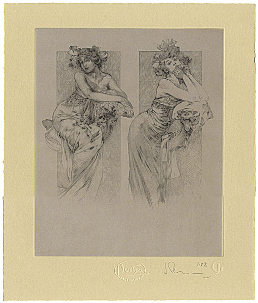 Alfons Mucha “Two Woman Panel”