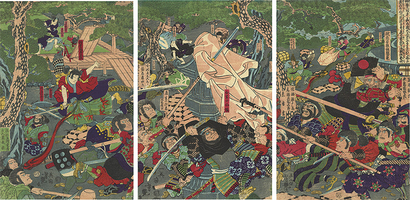 Yoshitsuya “Ushiwakamaru (the childhood name of Yoshitsune) fighting the robber Chohan”