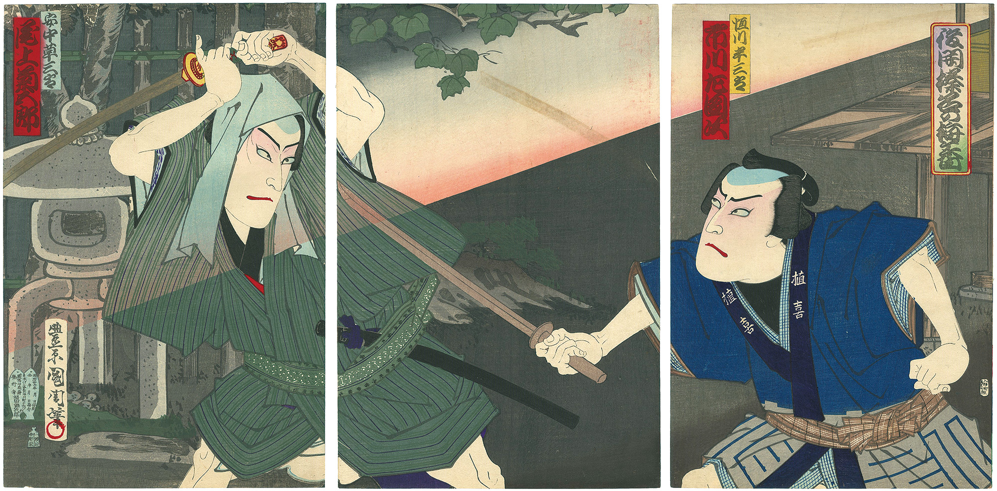 Kunichika “Kabuki Play: Okurezaki Haruna no Umegaka”