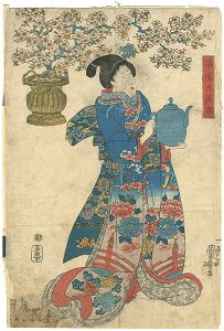 国貞初代「風流六花撰ノ内　八重桜」