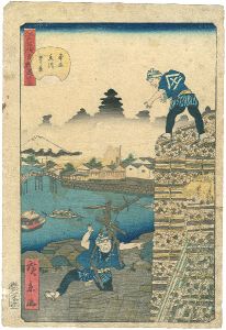 Hirokage / 江戸名所道戯尽　三十七　本所立川通り景 [江戸名所道戯尽　三十七　本所立川通り景]