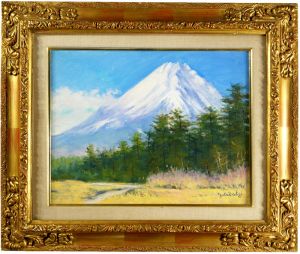 足立源一郎「春の冨士山　忍野のハリモミ純林」