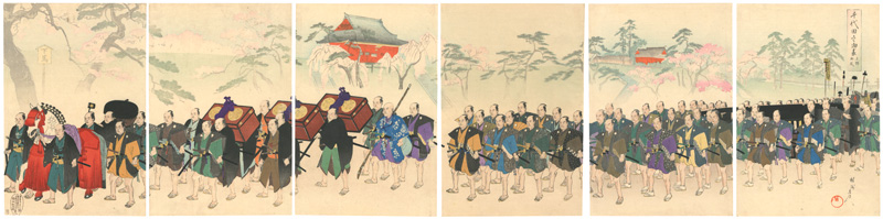 Chikanobu “Chiyoda Outer Palace / Feudal Procession at Ueno-Onari”