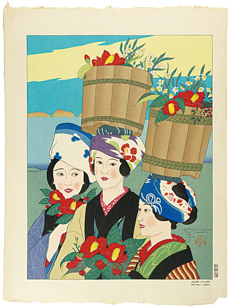 Paul Jacoulet	 “Winter flowers (Oshima)”