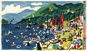 Kawanishi Hide / Scenes of Kobe in the 12 months / August, Swimming at Tenjinhama Beach