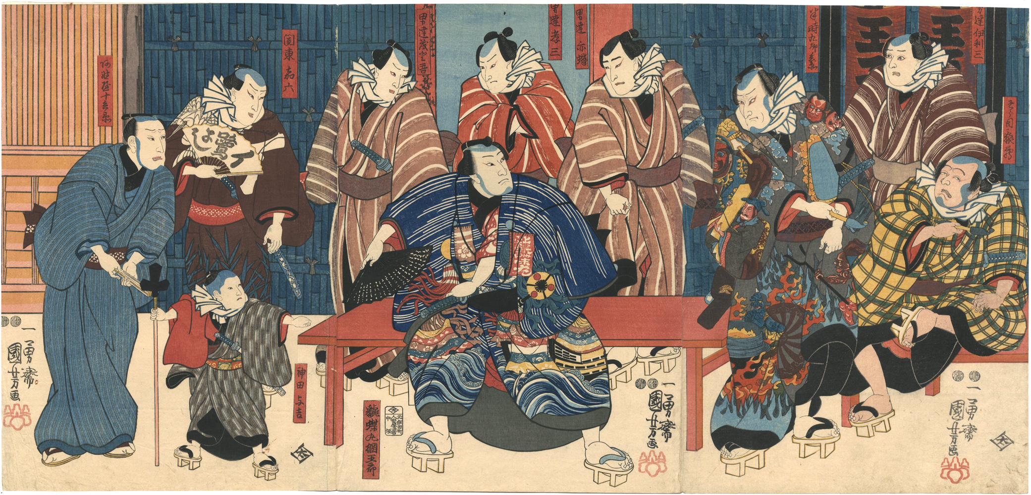 Kuniyoshi “Kabuki Play: Kotoba no Hana Momiji no Yozakari”