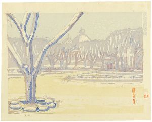 Fujimori Shizuo / 100 Views of New Tokyo / Hyokei-kan in Spring Snow