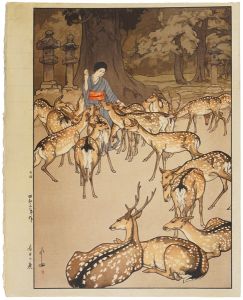Yoshida Hiroshi / Deer at the Kasuga Shrine