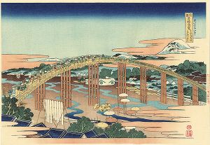 Remarkable Views of Bridges in Various Provinces / Yahagi Bridge at Okazaki on the Tôkaidô【Reproduction】