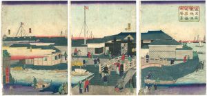 Hiroshige III / View of Teppouzu Akashi-bashi, Tokyo [東京府鉄砲洲明石橋之勝景]