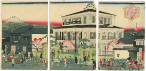 Hiroshige III / Famous Places in Tokyo / Mitsui House  in Suruga-machi	 [東京名所　三井ハウスノ図　する賀町]