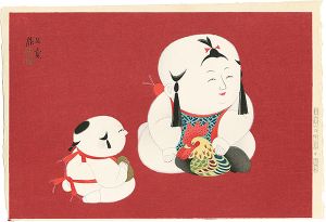 Nishizawa Tekiho / 御所人形　鶏抱