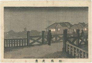 True Pictures of Famous Places of Tokyo / Night View of Yanagibashi Bridge