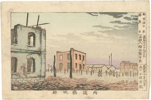 True Pictures of Famous Places of Tokyo /  The Burnt Remains of Ryogokubashi Bridge