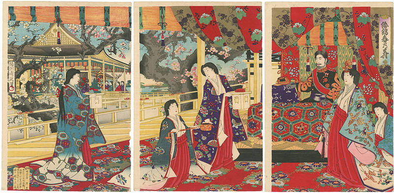 Chikanobu “Spring Felicitations in Japanese Brocade ”