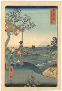 広重初代「冨士三十六景　雑司がや不二見茶屋」