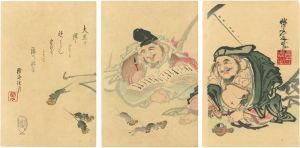 Kyosai / Ebisu and Daikoku [福の帳合]