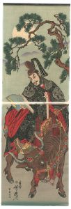 Kyosai / Sugawarano Michizane with a bull (tentative title) [牛乗り天神（仮題）]